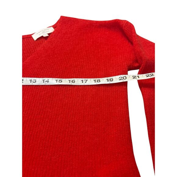 Sezane Barry Cardigan Red Super Kid Mohair Small Quiet Luxury Alpaca Sweater - Picture 5 of 11